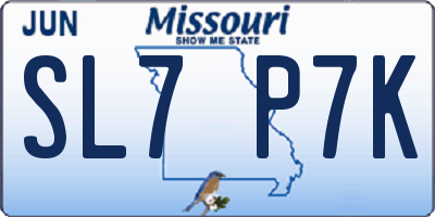 MO license plate SL7P7K