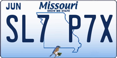 MO license plate SL7P7X