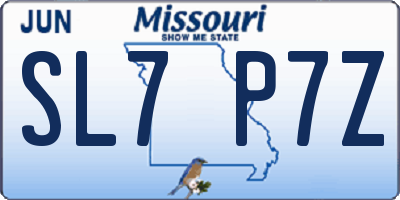 MO license plate SL7P7Z