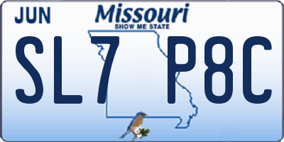 MO license plate SL7P8C