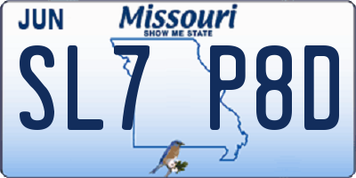 MO license plate SL7P8D