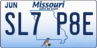 MO license plate SL7P8E