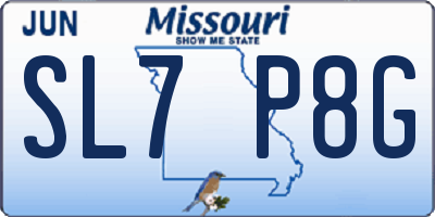 MO license plate SL7P8G