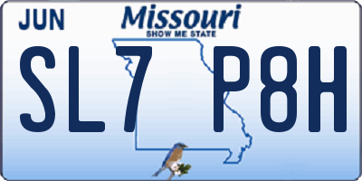 MO license plate SL7P8H