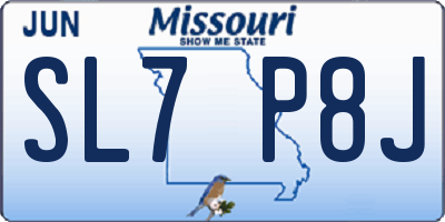 MO license plate SL7P8J
