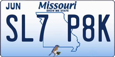 MO license plate SL7P8K