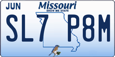MO license plate SL7P8M