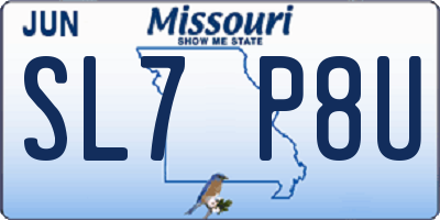 MO license plate SL7P8U