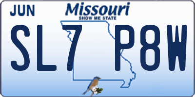 MO license plate SL7P8W