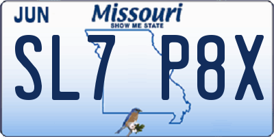 MO license plate SL7P8X