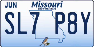 MO license plate SL7P8Y