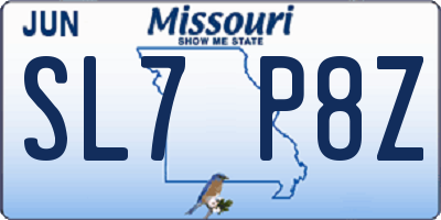 MO license plate SL7P8Z