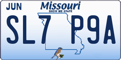 MO license plate SL7P9A