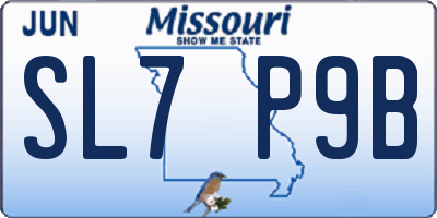 MO license plate SL7P9B