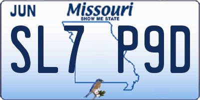 MO license plate SL7P9D