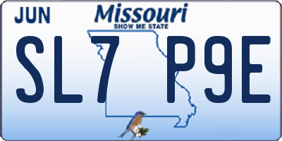 MO license plate SL7P9E