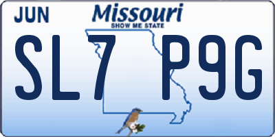 MO license plate SL7P9G
