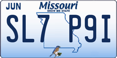 MO license plate SL7P9I
