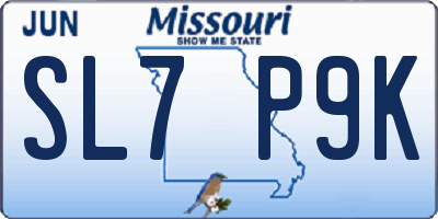 MO license plate SL7P9K