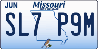 MO license plate SL7P9M