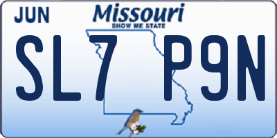 MO license plate SL7P9N