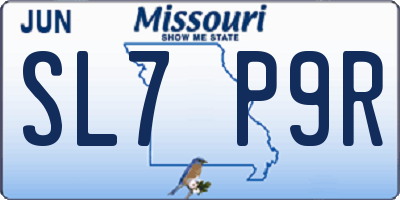 MO license plate SL7P9R