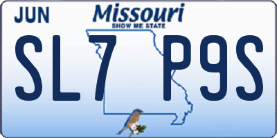MO license plate SL7P9S