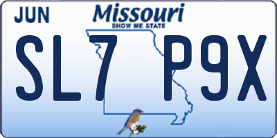 MO license plate SL7P9X