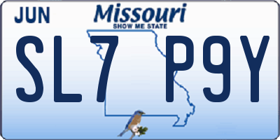 MO license plate SL7P9Y
