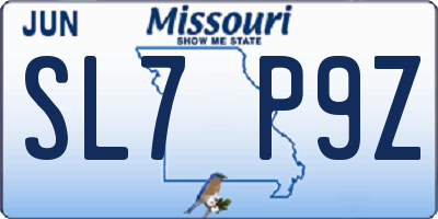 MO license plate SL7P9Z