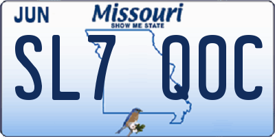 MO license plate SL7Q0C
