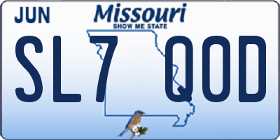 MO license plate SL7Q0D