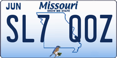 MO license plate SL7Q0Z