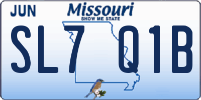MO license plate SL7Q1B