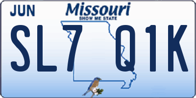 MO license plate SL7Q1K