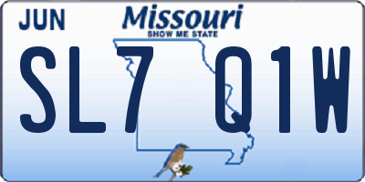 MO license plate SL7Q1W