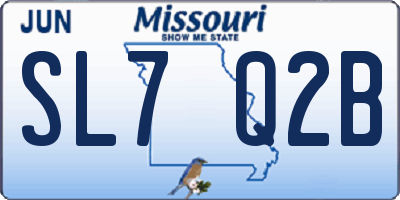 MO license plate SL7Q2B
