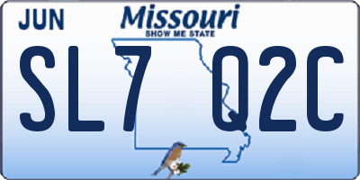 MO license plate SL7Q2C