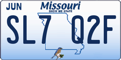 MO license plate SL7Q2F