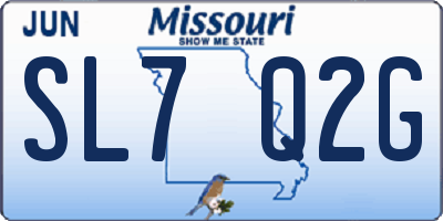 MO license plate SL7Q2G