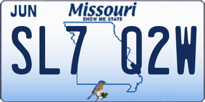MO license plate SL7Q2W