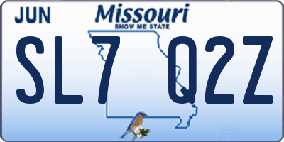 MO license plate SL7Q2Z
