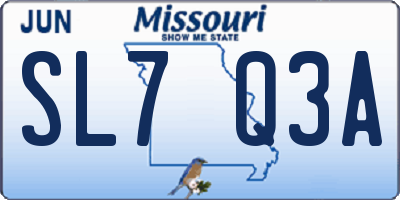 MO license plate SL7Q3A