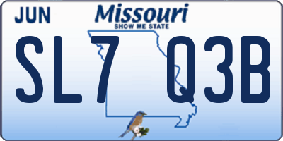 MO license plate SL7Q3B