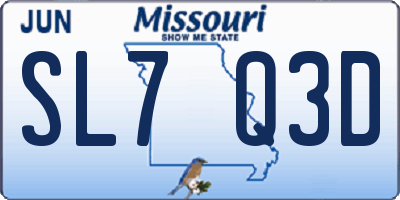 MO license plate SL7Q3D