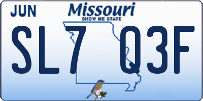 MO license plate SL7Q3F