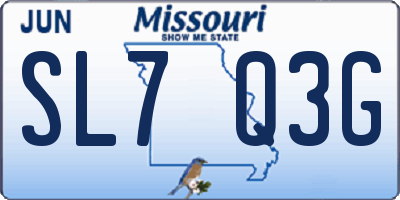MO license plate SL7Q3G
