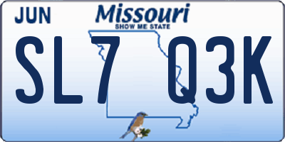 MO license plate SL7Q3K