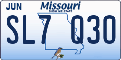 MO license plate SL7Q3O