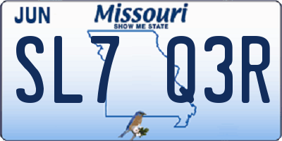MO license plate SL7Q3R